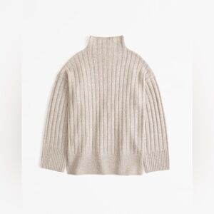 Abercrombie & Fitch Long-Length Ribbed Funnel Neck Sweater